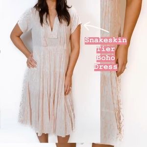 Karlie Snakeskin Tiered Dress sz M